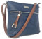 Designer-Handtaschen für Frauen MEGAN Medium Size Smart & Compact Fashion Across Body Schultertasche Messenger Bag mit mehreren Taschen aus hochwertigem, geschmeidigem PU-Leder., Marineblau/Hellbraun