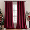 MIULEE Rideaux Velours Bordeaux 140x145 CM Lot de 2, Super Doux Semi-occultant Rideaux à Oeillets, Rideau Thermique Isolant Anti Chaleur Velours pour Petites Fenêtres, Opaque Rideau Court Moderne