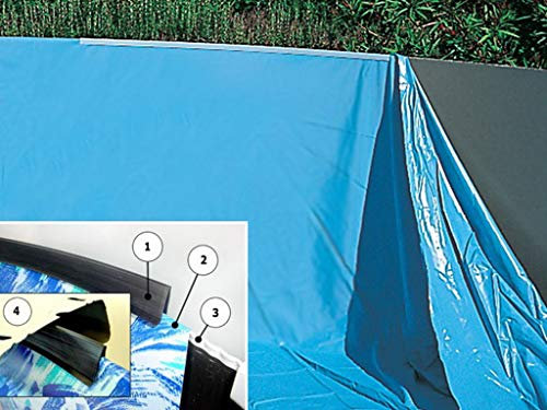 EDG Liner Piscine Hors Sol – Ovale - Dimensions 730 x 370 cm – Hauteur Paroi 1.22m à 1,32m - Montage Overlap - Coloris Bleu Uni - Spécial Piscine Acier - Idéal en Remplacement Rénovation