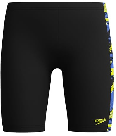 Speedo Boys Hyperboom Panel Jammer | Swim Training | Fitness | Chlorine Resistant Swimwear, Hyper Yellow, 5-6