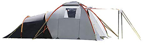 DWT Campingzelt Nova für 4 Personen, 265x480x195 cm, wasserdichtes Familienzelt mit Stehhöhe, UV-beständiges Polyester 75D