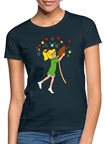 Spreadshirt Bibi Blocksberg Tanzt Mit Ihrem Besen Kartoffelbrei Frauen T-Shirt, L, Navy