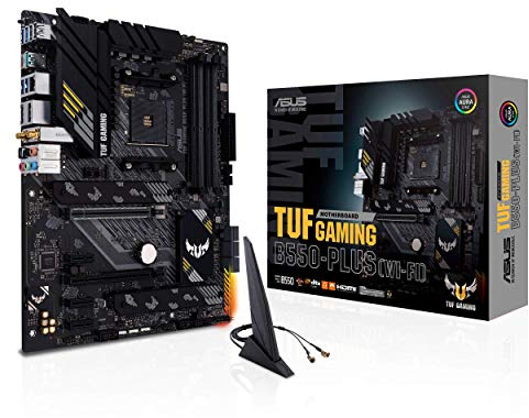 ASUS TUF Gaming B550-PLUS WiFi AMD AM4 Zen 3 Ryzen 5000 & 3rd Gen Ryzen ATX Gaming Motherboard (PCIe 4.0, WiFi 6, 2.5Gb LAN, BIOS Flashback, USB 3.2 Gen 2, Addressable Gen 2 RGB Header and Aura Sync)