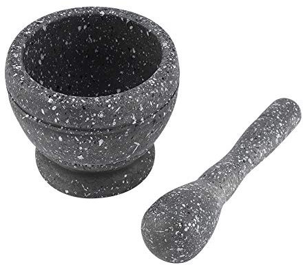 Jadeshay Mortero,Mortero de Piedra Manual Mortero de Cocina Molinillo Juego de Mortero Tazón de Molienda para Triturar Pimienta,Perejil,Salsas y Aliños