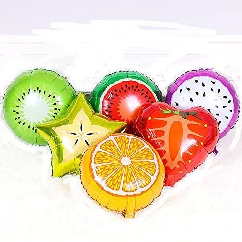 ANCLLO 6 Stück Obstballons tropische Partyzubehör 45,7 cm große Alufolie Ballons für Geburtstagsparty, Dusche, Sommerurlaub, Partyzubehör Dekorationen