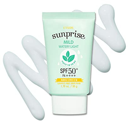 ETUDE Sunprise Mild Weightless Watery Light Texture SPF50+/PA+++ 1.7 fl. Oz (50ml) (21AD) | Light Moisturizing Sunblock for Sensitive Skin | Korean Skin Care