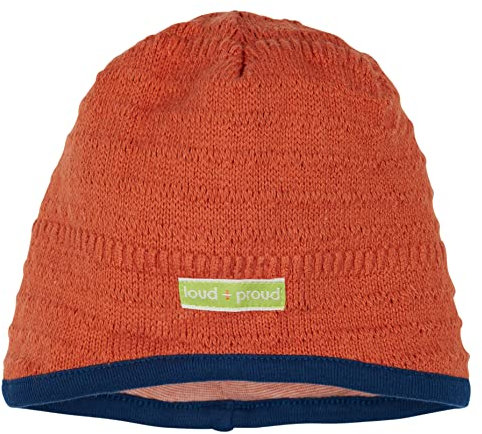 loud + proud Unisex Kinder Strick, GOTS Zertifiziert Mütze, Cinnamon, 86/92
