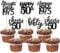 Cupcake-Topper zum 50. Geburtstag, glitzernd, gerade Outta 1972, Happy 50th Fifty Awesome Since 1972, 50 tolle Kuchendekorationen für 50. Geburtstag, Hochzeitstag, Partyzubehör, Schwarz, 24 Stück