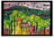Kunstdruck auf Leinwand, Motiv Friedensreich Hundertwasser, berühmtes Gemälde, Reproduktion, 70 x 105 cm, rahmenlos