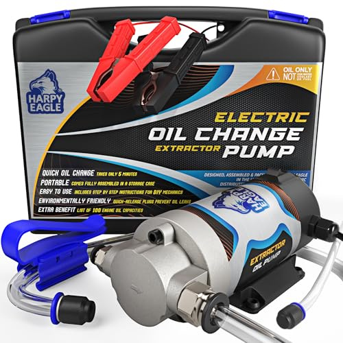 Harpy Eagle Electric Oil Change Extractor Pump 12/24V 100W,Oil Сhange Fluid Suction Transfer Portable for Automotive,Cars,Boats,Motorcycle,Trucks with Storage Case/Patent Pending (HE-001)