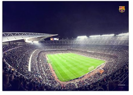 Displate FC Barcelona Metal Poster Barcelona Poster Fc Barcelona Deko Barcelona Plakette FC Barcelona Fanartikel FC Barcelona - Camp Nou - Sector View Corner Poster 32x45cm