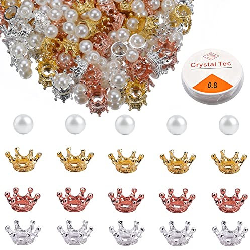 190 Stück Mini Krone Deko Messing King Crown Charms Perlen Krone Metall Spacer Perlen Kleine Goldene Krone Tischdeko Kronen-perlen Für Diy Basteln Schmuck Machen Basteln Verzieren Hochzeit Tischdeko