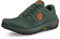Topo Athletic Terraventure Men's Trail Running Shoes Comfortable Padded Durable 3mm Trail Running Shoes, Green / orange, 12.5 UK