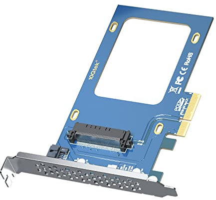 U.2 SFF-8639 to PCIe NVMe SSD Adapter Card, PCIe 3.0 X4 Expansion Card for 2.5 U.2 NVMe or 2.5 SATA SSD