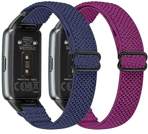 YCHDDER Elastisches Nylon Armband kompatibel mit Huawei Band 6/Huawei Band 6 Pro/Honor Band 7 Armband,Verstellbare Aatmungsaktive Sport Ersatzarmband für Herren Damen