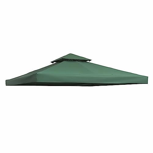 Telo Gazebo 3x3 IMPERMEABILE, con AIRVENT, MISURA UNIVERSALE, Tettuccio Di Ricambio, Pieghevole, 180 g/㎡, Anti-UV, PL, Verde Scuro