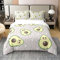 100% Gewaschene Baumwolle Avocado Bettbezug für Kinder Jungen Mädchen,Grüne Gelbe Avocado Bettwäsche Set 135x200,Cartoon Tripical Früchte Tröster Abdeckung,Kawaii Nette Bett Sets mit1 Kissenbezug