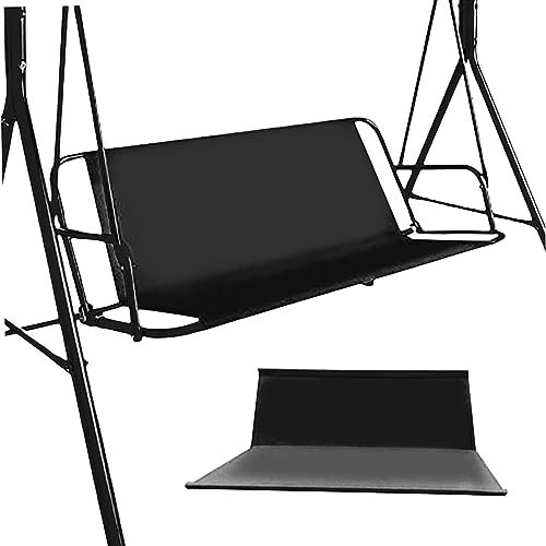 BBTISG Patio Swing Cushion Cover Replacement, Heavy Duty Waterproof Garden Swing Cover Replacement Swing Seat Cover for 2-3 Seater Outdoor Swing Chair (Black 85cm x 48cm x48cm)