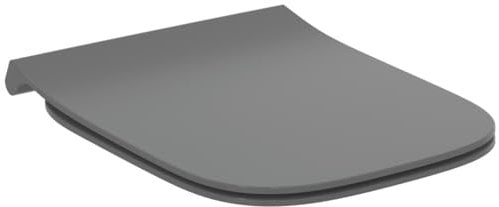 Ideal Standard – i.life B WC-Sitz, Sandwich Design, Eckig, mit Absenkautomatik (Softclose), Quick-Release-Funktion für einfache Reinigung, aus robustem Duroplast, Grau glänzend