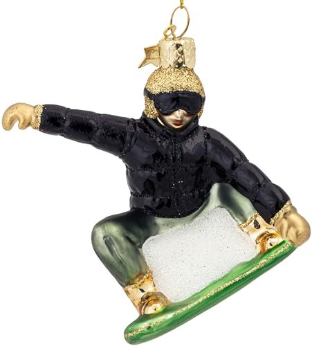 SIKORA BS656 Snowboarder Christbaumschmuck Glas Ornament Weihnachtsbaum Anhänger