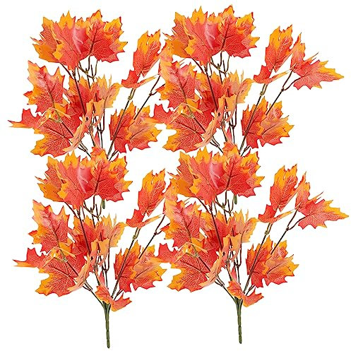 Cabilock 6st Künstliches Ahornblatt Herbstblätter Stängel Herbstliche Tischdeko Ahornblätter Im Herbst Zweige Künstliche Ahornblatt-fallstiele Blattstiele Fallen Plastik Bündeln Esstisch