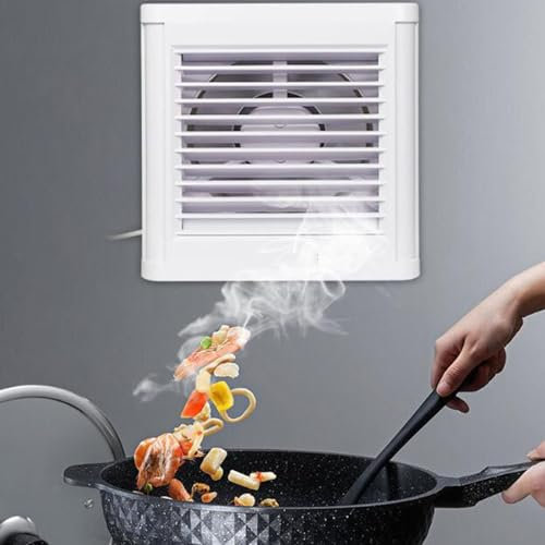 BETAM Extracteur d'air 150Mm,Ventilateur Extracteur avec Volet Automatique,180M³/Heure Extracteur Air Chaud,Panneau De Calandre ABS,pour Cuisine,Salle De Bain, Garage,Facile À Installer
