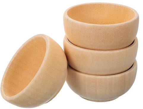 MAGICLULU 4stücke Kleine Holzschüssel Mini Holz Handwerksspielzeug Diy Holz Handwerksmaterial Für Junge Mädchen