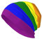 Beanie-Mütze mit Regenbogen-Streifen, bunt, weite Passform, Chemo-Mütze, Krebs, Kopfbedeckung, Strickmütze, Schal, Schlafmütze für Damen und Herren, Rainbow Pride Stripes Bunt 1, One size
