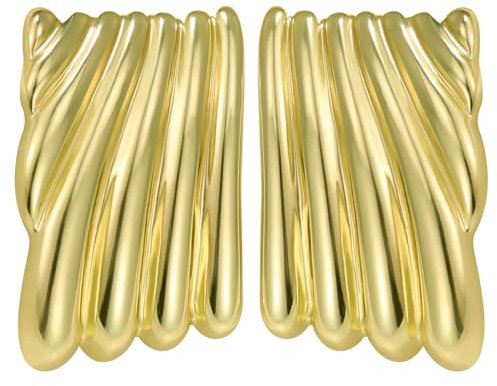 Emibele Frauen Ohrringe, Geometrische Hängend Ohrringe Kreative Ohrringe in Wellenform für Damen, Ohrringe Schmuck Geschenk für Mädchen Frauen Mutter zum Valentinstag Geburtstag, Gold