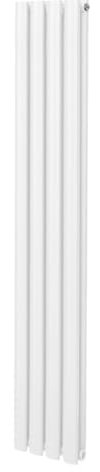 Radiador De Columna Ovalada 1600mm x 240mm Vertical | Blanco | Acero | Montado en pared | Kit de fijación y soportes + Cepillo de limpieza GRATIS | Calefacción estufa calefactor