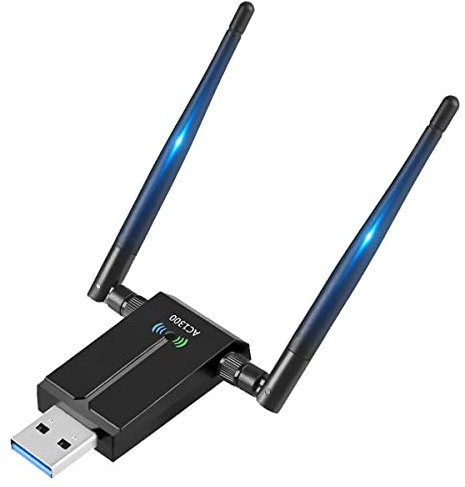 iFutniew 1300Mbps Long Range USB WiFi Adapter for PC Desktop Laptop,USB Wireless Adapter Dual Band 2.4GHz 5GHz Internet Stick