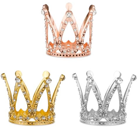 3pz Decorazioni per Torte a Forma di Corona, Decorazioni per Torte con Strass Decorazioni per Corone Nuziali Decorazioni Torte Reali Decorazioni Torte con Corone Decorazioni Corone per Feste