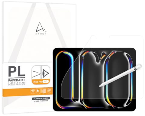 ARMOR Protector de pantalla flexible con textura de papel de vidrio para iPad Pro de 11 pulgadas (2024, M4), antirreflejos con filtro de luz azul