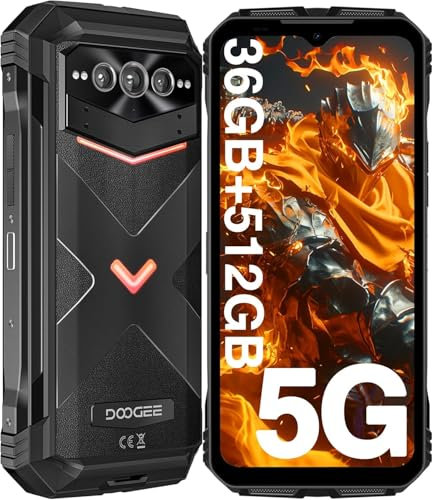 DOOGEE V MAX Plus Telefono 5G 36GB+512GB Tripla Fotocamera 200MP+Visione Notturna 20MP 6.6 FHD+ 120Hz, 22.000mAh/33W, Android 14, IP68/IP69K