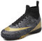 VTASQ Scarpe da Calcio per Ragazzi in Erba Artificiale, Scarpe da Ginnastica per Interni ed Esterni, Scarpe da Calcio, Unisex Oro Nero 37EU