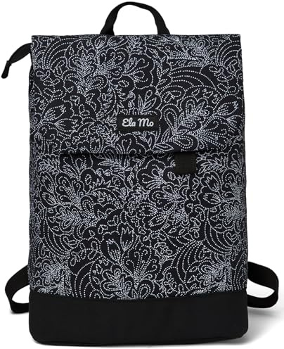 Ela Mo Rucksack Damen - Daypack schön u. durchdacht - Laptop Rucksäcke für Frauen - Anti Diebstahl Tasche für Schule, Uni, Business (Dots)