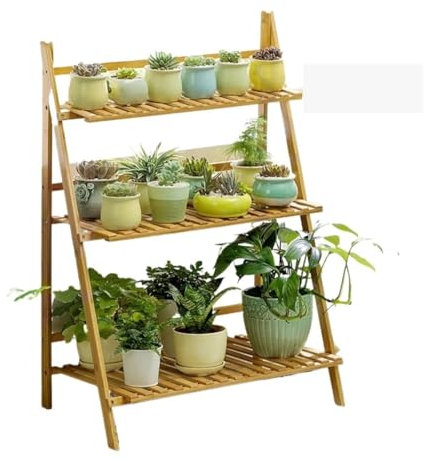 TOTIKI Pflanzen Ständer Indoor Pflanzenständer, Blumenregal für den Innenbereich, zusammenklappbarer Pflanzenständer, 3-stufiges Leiterregal zur Blumentopf-Ausstellung Pflanzenstände