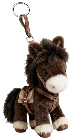 Veasbuu Mini Peluche Cheval - Porte-clés de Souple de 17,8 cm - Adorable breloque Jouet en Peluche pour Sacs, Sacs à Dos et Sacs à Main, pour, Adolescents, Adultes, Amis et