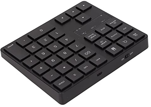 ZASCHMOY Pavé Numérique sans Fil 35 Touches – Clavier de Jeu Ergonomique à Une Main – Connexion sans Fil 2,4 G, Fonctionnement Silencieux, Mini Clavier USB Compact