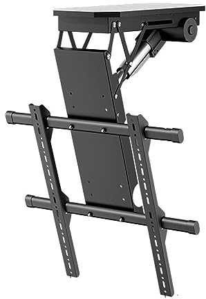 Motorized Ceiling TV Mount, Adjustable TV Lift for 50-90 Inch Screens, Built-In Collision Detection System