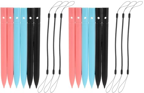 FUOYLOO Lot de 9 Stylets pour tablettes tactiles - Stylet à Pointe Fine avec Cordon - Accessoires pour tablettes Graphiques, Ordinateurs Portables et écrans LCD