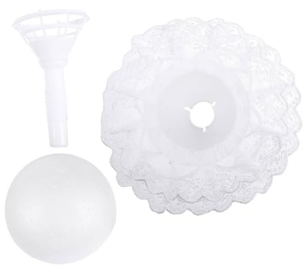 TINEASUR Supporto Base Bouquet Fai-da-Te Decorazione in Pizzo in Schiuma Bianca per Composizioni Floreali per Matrimoni e Feste di Compleanno
