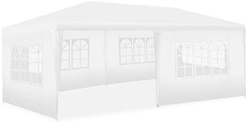 tectake® Tonnelle de Jardin Exterieur 6x3m Tente de Reception Protection UV 30+, Barnum Chapiteau Gazebo Pavillon de Jardin, résistant à l'eau avec Parois Amovibles, Cadre Robuste en Acier époxy