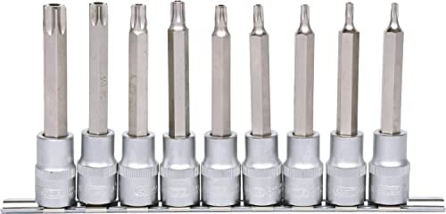 KS Tools 917.1790 1/2 Bit-Stecknuss-Satz, lang, 9-tlg., TB20-TB60 mit Stirnlochbohrung