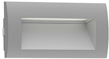 ledscom.de LED Wandeinbauleuchte ZIBAL, Downlight für außen, IP65, grau matt, 140 x 70mm, 3,3 W, 223lm, kaltweiß, Treppenlicht, Wand LED, Treppenbeleuchtung, Wandeinbauleuchte, Wandeinbaulampe