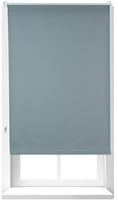 Relaxdays 3X Verdunkelungsrollo im Set, Hitzeschutz, Thermo Rollo, Klemmfix, Blickdicht, Seitenzugrollo 70x160, Stoff 66 cm, grau