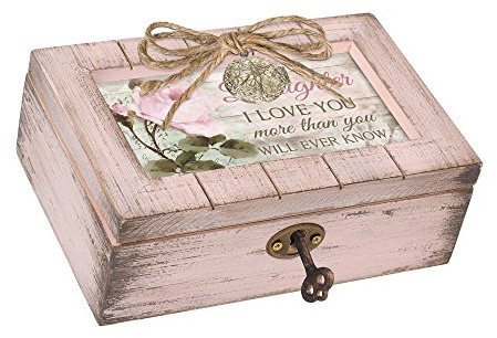 Cottage Garden Daughter Love More Blush Pink Medaillon Petite Music Box Plays You Are My Sunshine