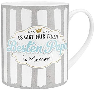 H:)PPY life 45761 Tasse mit Spruch Bester Papa, 60 cl, blau, XL (1er Pack)