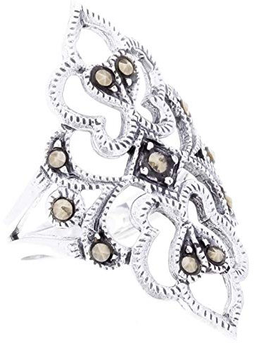 WINDALF Damen Fairy Ring AINE 28 mm Feenreich Mittelalter 925 Sterlingsilber (Silber, 58 (18.5))