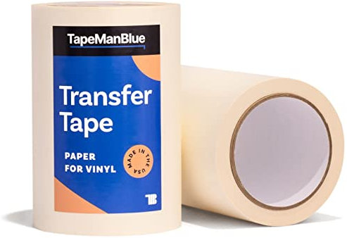 TapeManBlue Nastro trasferibile per vinile, 6 pollici x 100 piedi, carta con adesivo Layflat ad adesione medio-alta. Application tape di fabbricazione americana per taglierine e cartellonistica